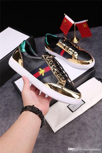 new studded low men bee casual shoes silver new trainers leather running shoes sneakers with original box, Blue;gray
new studded low men bee casual shoes silver new trainers leather running shoes sneakers with original box, Blue;gray