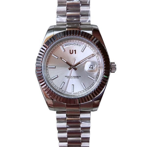 u1 factory 2021 new st9 silver dial day date automatic movement 40mm men watch watches st9 stainless steel bracelet mens wristwatches, Slivery;brown
u1 factory 2021 new st9 silver dial day date automatic movement 40mm men watch watches st9 stainless steel bracelet mens wristwatches, Slivery;brown