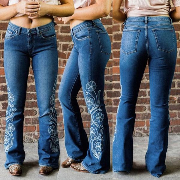 women jeans embroidery button pants mom trousers bell-bottom vaqueros mujer jeansy damskie, Blue
women jeans embroidery button pants mom trousers bell-bottom vaqueros mujer jeansy damskie, Blue