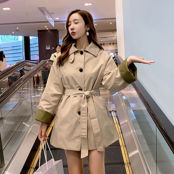 2019 new single breasted thin coat trench with belt short length office lady cute turn-down collar female outerwear, Tan;black
2019 new single breasted thin coat trench with belt short length office lady cute turn-down collar female outerwear, Tan;black
