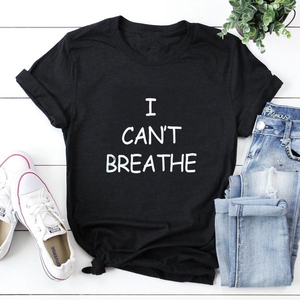 women's t-shirt i can't breathe printed, Gray;blue
women's t-shirt i can't breathe printed, Gray;blue