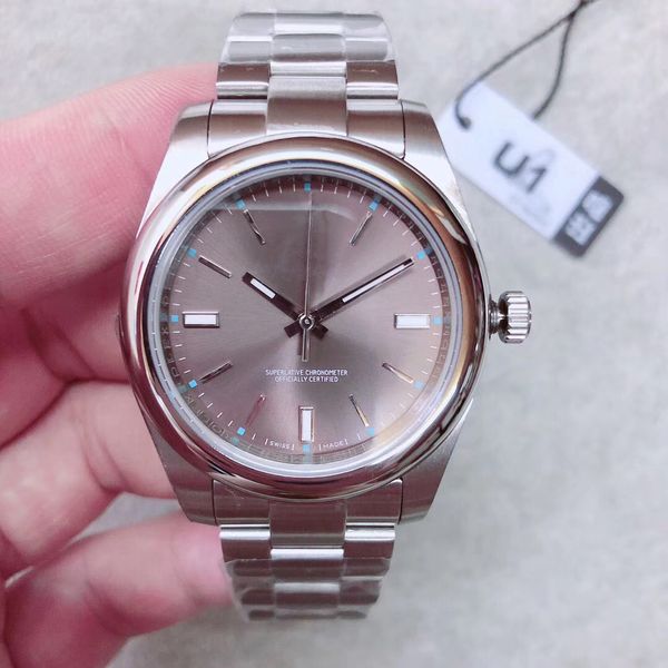 2020 u1 factory mens watch gray face smooth bezel sapphire glass stainless steel automatic movement mechanical watches sports wristwatches, Slivery;brown
2020 u1 factory mens watch gray face smooth bezel sapphire glass stainless steel automatic movement mechanical watches sports wristwatches, Slivery;brown