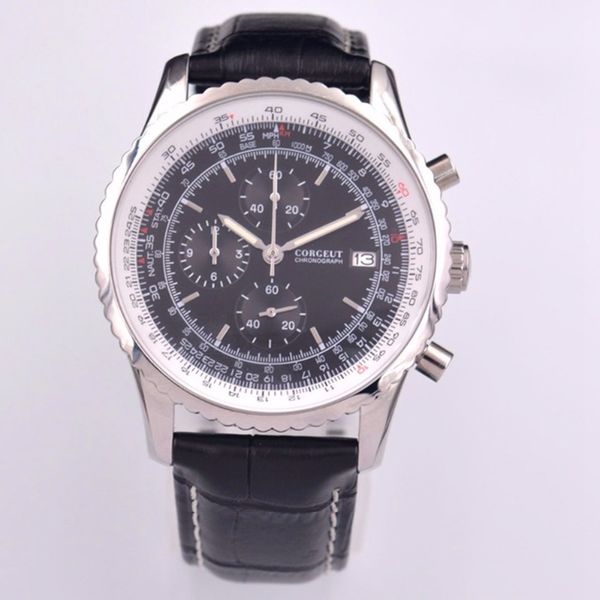 quartz watch corgeut chronograph mens watches male clock fashion leather wrist watch date relogio masculino, Slivery;brown
quartz watch corgeut chronograph mens watches male clock fashion leather wrist watch date relogio masculino, Slivery;brown