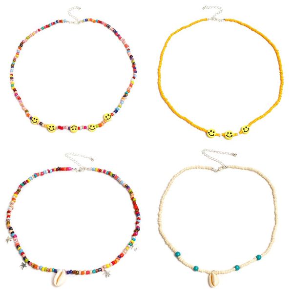 4 pcs/ set colored face choker chain necklace simple adjustable star pendant shell clavicle necklaces for women, Golden;silver
4 pcs/ set colored face choker chain necklace simple adjustable star pendant shell clavicle necklaces for women, Golden;silver
