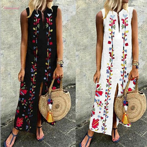 2020 womens summer flpral boho casual long maxi party cocktail beach dress sundress printed sleeveless split ethnic wind dress, Black;gray
2020 womens summer flpral boho casual long maxi party cocktail beach dress sundress printed sleeveless split ethnic wind dress, Black;gray