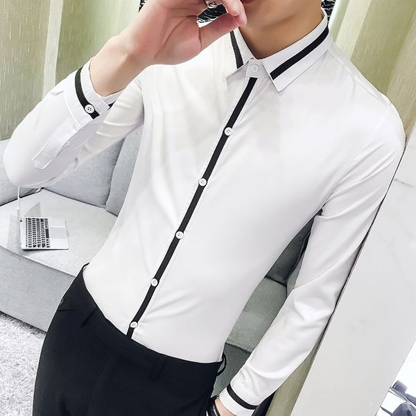 men's dress shirts men party shirt brand male long sleeve casual slim fit black white man plus size 5xl, White;black
men's dress shirts men party shirt brand male long sleeve casual slim fit black white man plus size 5xl, White;black
