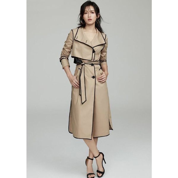 autumn 2019 new fashion women mid-long trench coat women slim khaki cloak with belt female high quality, Tan;black
autumn 2019 new fashion women mid-long trench coat women slim khaki cloak with belt female high quality, Tan;black