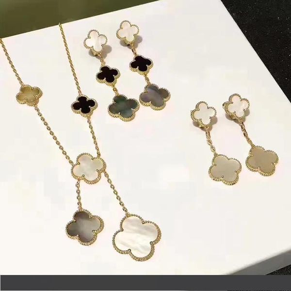 brand wedding 925 silver jewelry set for women gold color necklace white mother shell pearl clover leaf necklace earrings set
brand wedding 925 silver jewelry set for women gold color necklace white mother shell pearl clover leaf necklace earrings set