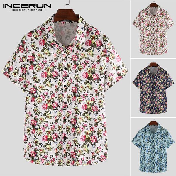 incerun men hawaiian shirt flower print breathable lapel button brand short sleeve casual vacation shirts camisa masculina 2019, White;black
incerun men hawaiian shirt flower print breathable lapel button brand short sleeve casual vacation shirts camisa masculina 2019, White;black