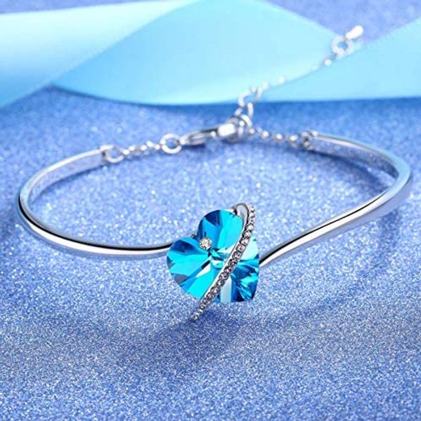 heart bangle bracelet blue purple crystals from fashion jewelry for women mother's day gifts, Black
heart bangle bracelet blue purple crystals from fashion jewelry for women mother's day gifts, Black