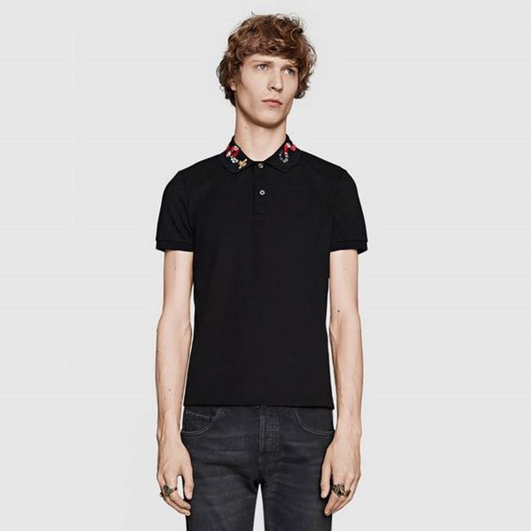 19ss solid cotton polo with kingsnake embroidery men polo shirt embroidered bee collar polos mens t shirts clothing shorts poloshirt, White;black
19ss solid cotton polo with kingsnake embroidery men polo shirt embroidered bee collar polos mens t shirts clothing shorts poloshirt, White;black