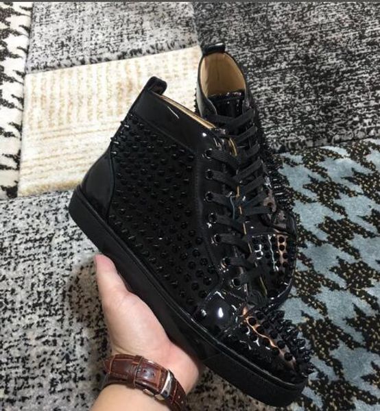 new men women designer red bottom shoes fashion spikes studded spikes flats sneakers comfortable party lovers outdoor leather casual shoes, Black
new men women designer red bottom shoes fashion spikes studded spikes flats sneakers comfortable party lovers outdoor leather casual shoes, Black