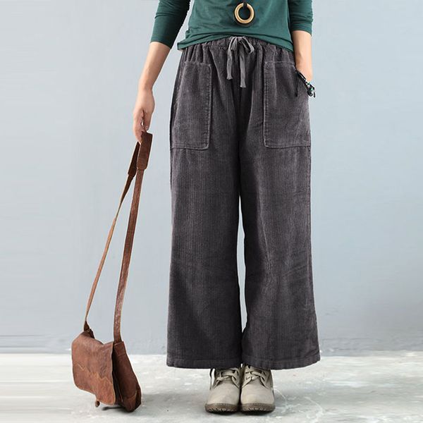 spring fashion long flare pants zanzea casual wide leg pants solid work corduroy trousers women elastic waist loose pantalons, Black;white
spring fashion long flare pants zanzea casual wide leg pants solid work corduroy trousers women elastic waist loose pantalons, Black;white