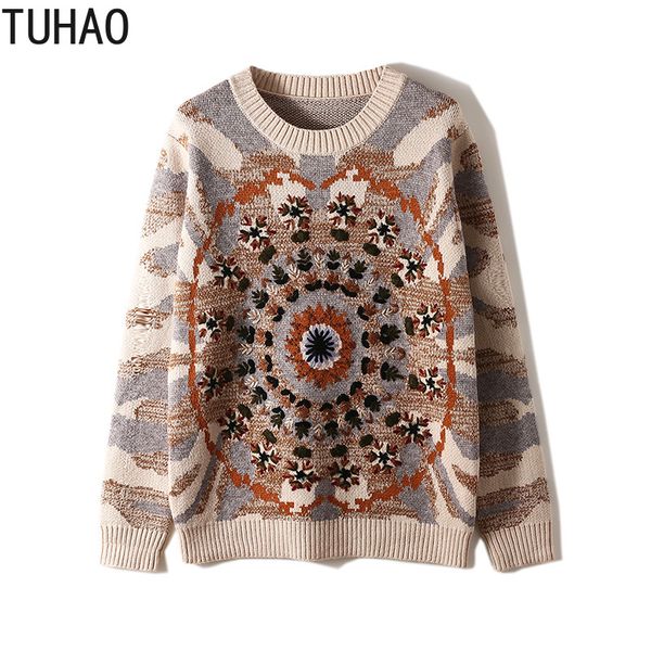 tuhao fall and winter camouflage geometric embroidered sweater woman clothes matching casual pullovers t1045, White;black
tuhao fall and winter camouflage geometric embroidered sweater woman clothes matching casual pullovers t1045, White;black