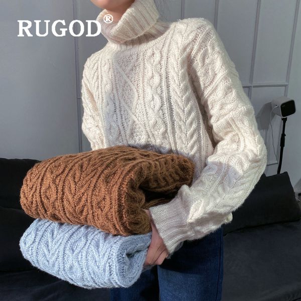 rugod turtleneck knitted sweater twist pattern pullover solid jumper winter for women knitwear loose korean style fashion, White;black
rugod turtleneck knitted sweater twist pattern pullover solid jumper winter for women knitwear loose korean style fashion, White;black