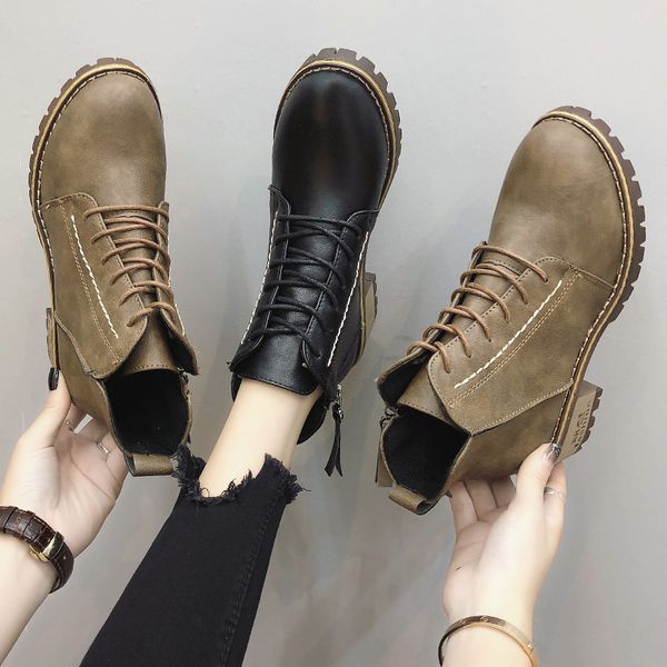 brand women's shoes white mid-calf boots round toe booties woman 2019 low heel lace up winter footwear boots-women fashion short, Black
brand women's shoes white mid-calf boots round toe booties woman 2019 low heel lace up winter footwear boots-women fashion short, Black