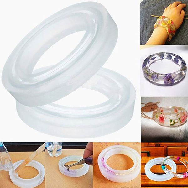 4pcs silicone mould round for curve bangle bracelet jewelry making diy