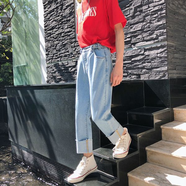 mixcubic 2019 spring england style wild elastic waist jeans men light blue casual slim washing jeans men,size s-xl
mixcubic 2019 spring england style wild elastic waist jeans men light blue casual slim washing jeans men,size s-xl