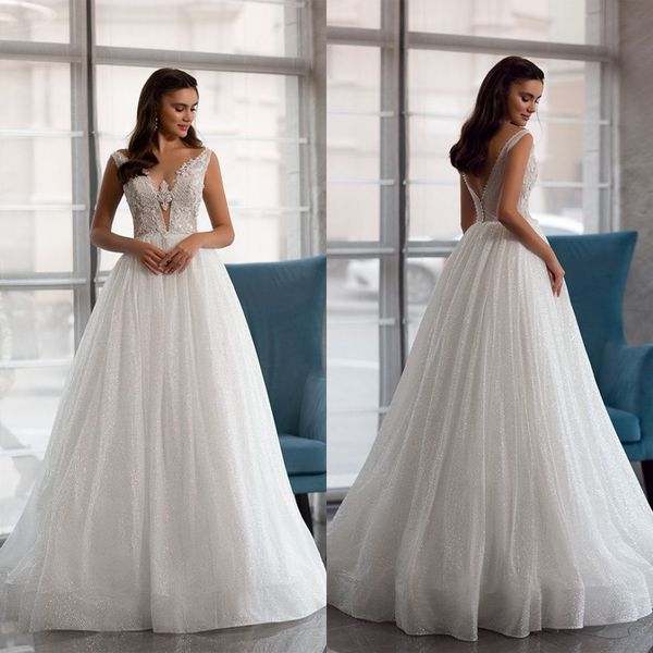 oksana mukha 2021 wedding dresses scoop neck backless sweep train bridal gowns custom made lace appliques a line wedding dress, White
oksana mukha 2021 wedding dresses scoop neck backless sweep train bridal gowns custom made lace appliques a line wedding dress, White