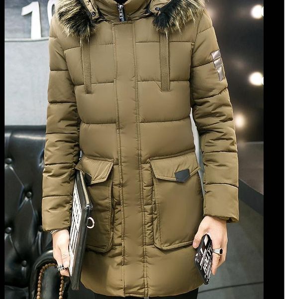 2017 new style winter men long paragraph thickening korean cotton-padded clothes, Black
2017 new style winter men long paragraph thickening korean cotton-padded clothes, Black