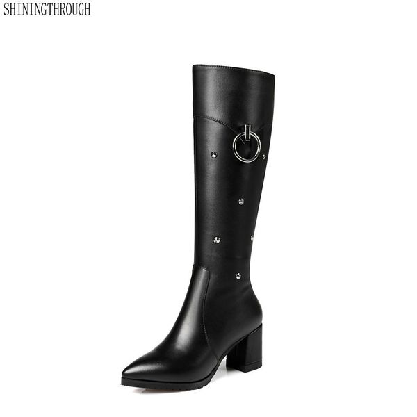 punk knee high boots women genuine leather rivets long motorcycle boots ladies warm autumn winter shoes woman size 41 42 43, Black
punk knee high boots women genuine leather rivets long motorcycle boots ladies warm autumn winter shoes woman size 41 42 43, Black