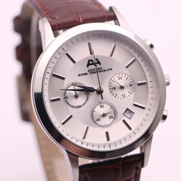 hardlex 43mm white dial aehibo brand mens watches brown leather strap wristwatches quartz chronograph index hour markers watch, Slivery;brown
hardlex 43mm white dial aehibo brand mens watches brown leather strap wristwatches quartz chronograph index hour markers watch, Slivery;brown