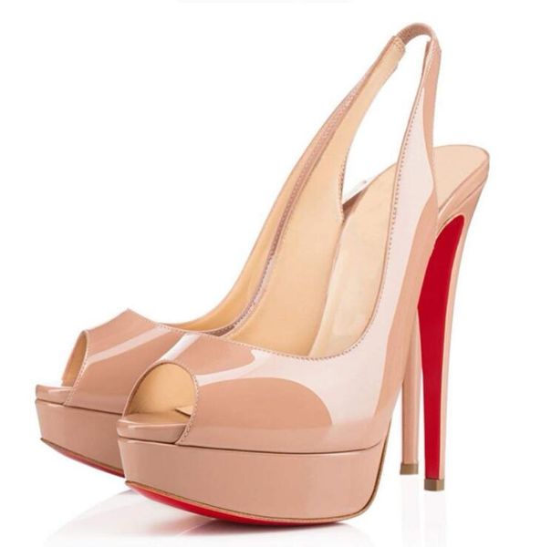 summer fashion mermaid mouth high heels red bottom women single shoes party shoes 14cm fashion design nude sandals, Black 
summer fashion mermaid mouth high heels red bottom women single shoes party shoes 14cm fashion design nude sandals, Black