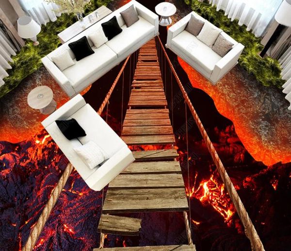 self-adhesive floor wallpaper 3d breathtaking rope bridge volcano lava flooring sticker bedroom non-slip waterproof wall papers
self-adhesive floor wallpaper 3d breathtaking rope bridge volcano lava flooring sticker bedroom non-slip waterproof wall papers