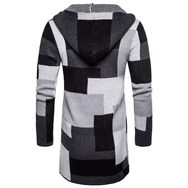 mens designer coats patchwork hooded long sleeve males coat fashion street style mens clothing, Black 
mens designer coats patchwork hooded long sleeve males coat fashion street style mens clothing, Black