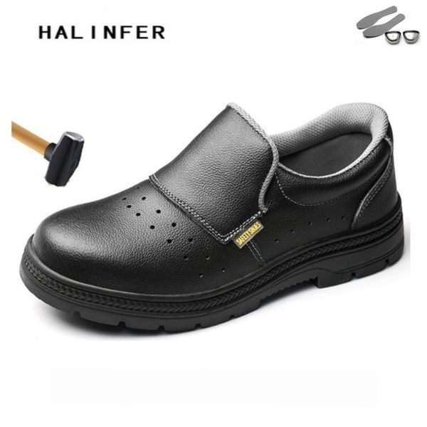 halinfer men safety work shoes genuine leather fashion steel head breathable light puncture prevention for men's safety boots, Black
halinfer men safety work shoes genuine leather fashion steel head breathable light puncture prevention for men's safety boots, Black