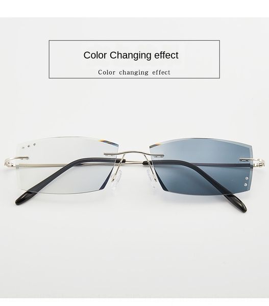 anti-blue color changing glasses exquisite ultra-elastic titanium frame frameless trimming goggles plain glasses, Silver
anti-blue color changing glasses exquisite ultra-elastic titanium frame frameless trimming goggles plain glasses, Silver