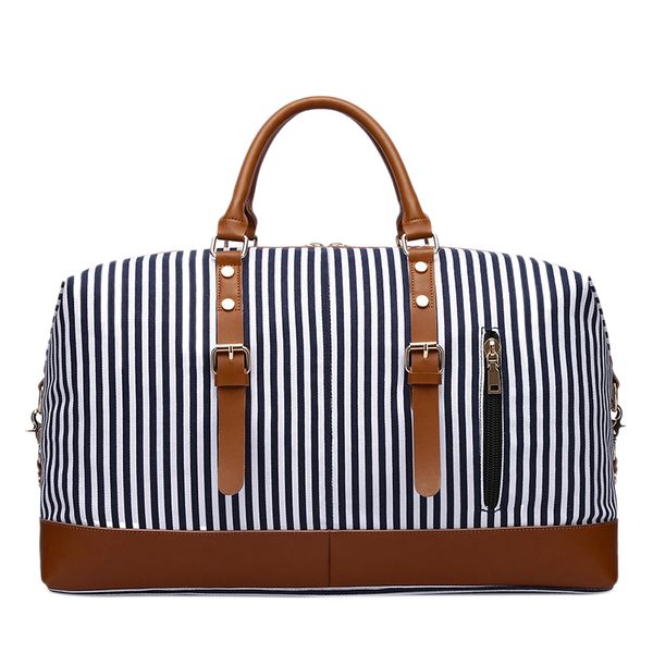 new canvas large-capacity fashion duffel bag for women carry on weekender overnight bag over sized blue strips
new canvas large-capacity fashion duffel bag for women carry on weekender overnight bag over sized blue strips