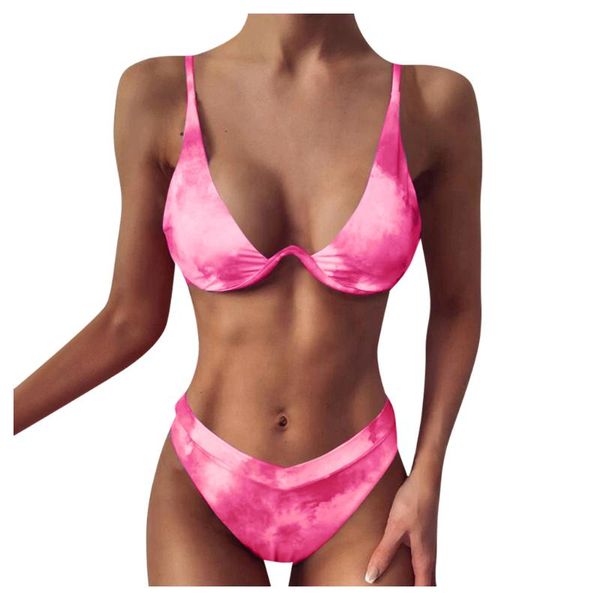 women tie dye bikini set high waist thong beach swimsuit two pieces swimming suits padded push up swimwear, White;black
women tie dye bikini set high waist thong beach swimsuit two pieces swimming suits padded push up swimwear, White;black