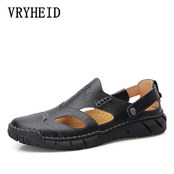vryheid summer new genuine leather men sandals handmade breathable casual men flats shoes slip on walking sandals big size 38-50, Black
vryheid summer new genuine leather men sandals handmade breathable casual men flats shoes slip on walking sandals big size 38-50, Black