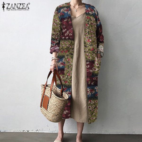zanzea women vintage floral printed long shirts open front long sleeve cardigan autumn bohemian blouse robe cotton linen blusas, White
zanzea women vintage floral printed long shirts open front long sleeve cardigan autumn bohemian blouse robe cotton linen blusas, White