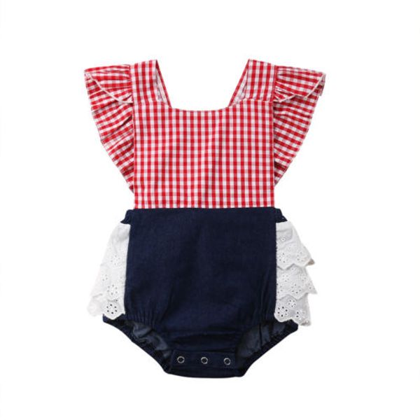 newborn baby girls clothing lace plaid bodysuits ruffles sleeveless jumpsuit outfit clothes baby girl 0-24m, Blue
newborn baby girls clothing lace plaid bodysuits ruffles sleeveless jumpsuit outfit clothes baby girl 0-24m, Blue