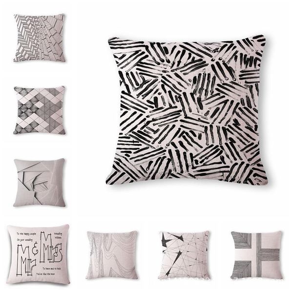 hand black and white line pattern cotton flax pillow back cushion cushion can customized
hand black and white line pattern cotton flax pillow back cushion cushion can customized