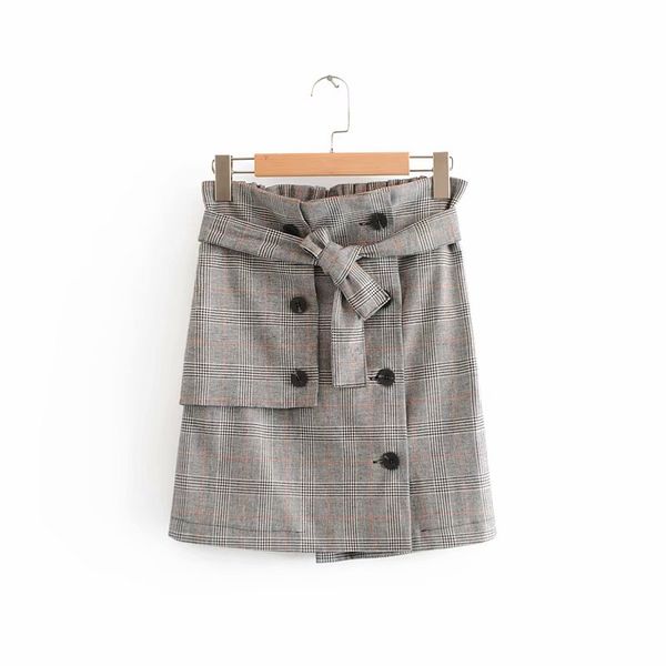 new women vintage checked plaid double breasted pencil skirt faldas mujer ladies elastic waist bow tied sashes mini skirt qun146, Black
new women vintage checked plaid double breasted pencil skirt faldas mujer ladies elastic waist bow tied sashes mini skirt qun146, Black