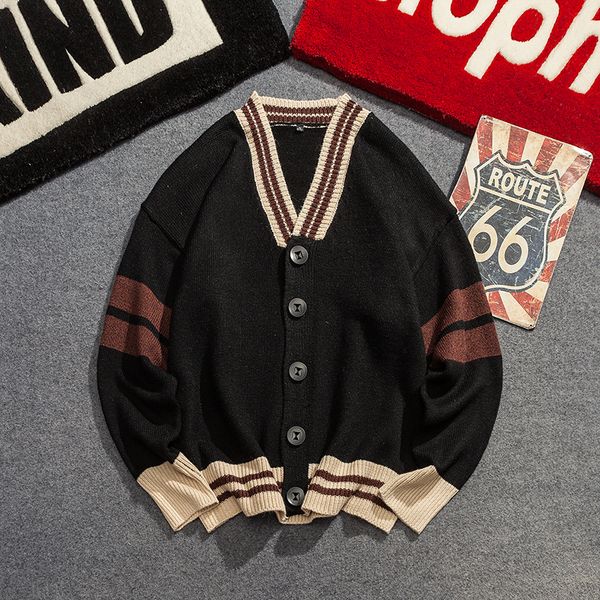 men's sweater 2019 autumn and winter new casual cardigan sweater loose japanese loose youth trend men's clothing, White;black
men's sweater 2019 autumn and winter new casual cardigan sweater loose japanese loose youth trend men's clothing, White;black