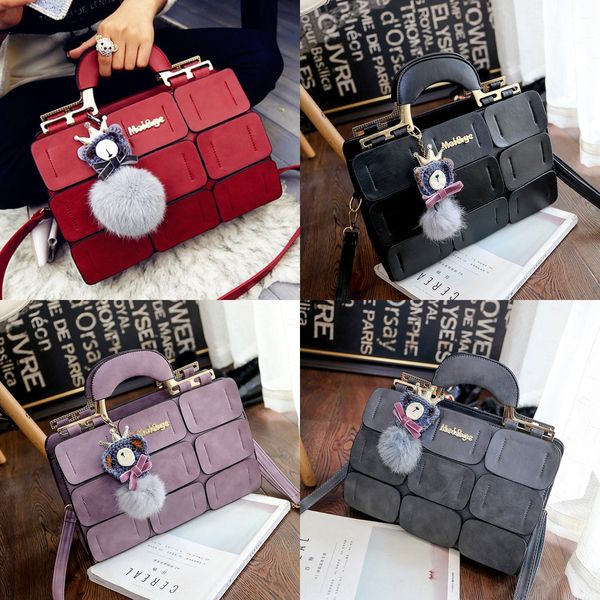 2019 women's fashionable rubber ball shoulder palace lattice shoulder sewing thread boston bag fur ball portable messenger bag, White
2019 women's fashionable rubber ball shoulder palace lattice shoulder sewing thread boston bag fur ball portable messenger bag, White