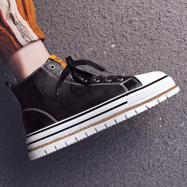 shoe men's trendy shoes mid-casual board shoes 2019 new style trend white korean-style versatile hight-online cele, Black
shoe men's trendy shoes mid-casual board shoes 2019 new style trend white korean-style versatile hight-online cele, Black