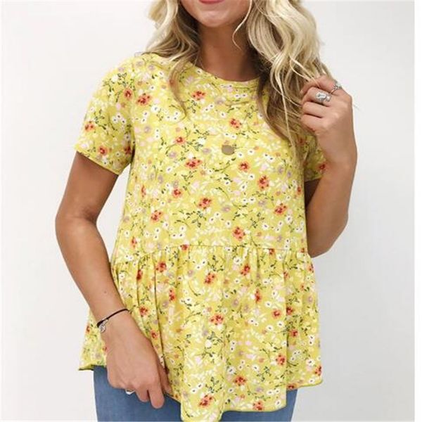 2019 spring summer pleated shirt women casual shirts o-neck short sleeve women slim floral, White
2019 spring summer pleated shirt women casual shirts o-neck short sleeve women slim floral, White