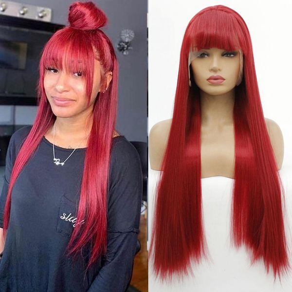 red long straight hair wig with bangs synthetic lace front wigs 3*13 swiss lace synthetic wigs for black women burgundy cosplay wigs
red long straight hair wig with bangs synthetic lace front wigs 3*13 swiss lace synthetic wigs for black women burgundy cosplay wigs