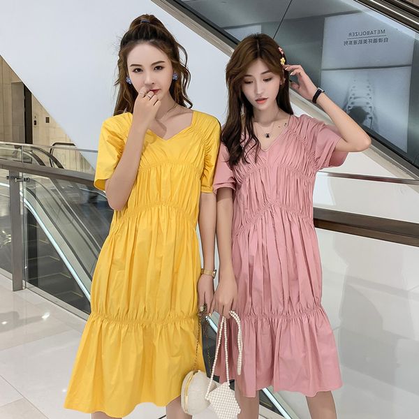 1876# maternity clothes summer solid color cotton short sleeve loose stylish dress for pregnant women pregnancy clothes, White
1876# maternity clothes summer solid color cotton short sleeve loose stylish dress for pregnant women pregnancy clothes, White