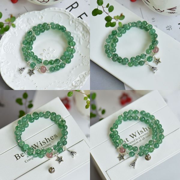 7 925 natural about millimeter green strawberry double crystal circle bracelet collocation s silver stars pendeloque cut etc. accessories, Black
7 925 natural about millimeter green strawberry double crystal circle bracelet collocation s silver stars pendeloque cut etc. accessories, Black