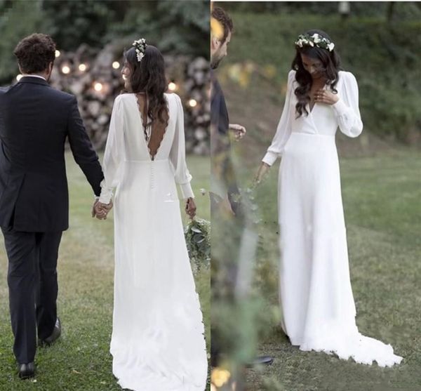 bohemian white wedding dresses v neck backless sweep train chiffon beach garden country bridal gowns vestido de novia plus size m99
bohemian white wedding dresses v neck backless sweep train chiffon beach garden country bridal gowns vestido de novia plus size m99