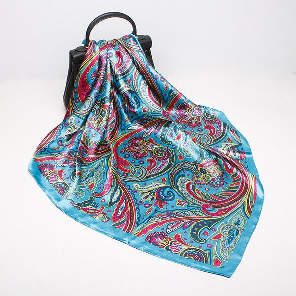 lithe novelty ethnic style retro square wraps female handkerchief printing simulation silk blue headband scarf women 2020 spring, Blue;gray 
lithe novelty ethnic style retro square wraps female handkerchief printing simulation silk blue headband scarf women 2020 spring, Blue;gray