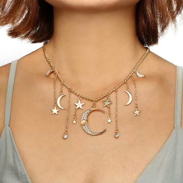 fashion women gilr satr moon pendant gold silver necklace single layer necklace simple chain necklaces jewelry party supplies, Golden;silver
fashion women gilr satr moon pendant gold silver necklace single layer necklace simple chain necklaces jewelry party supplies, Golden;silver