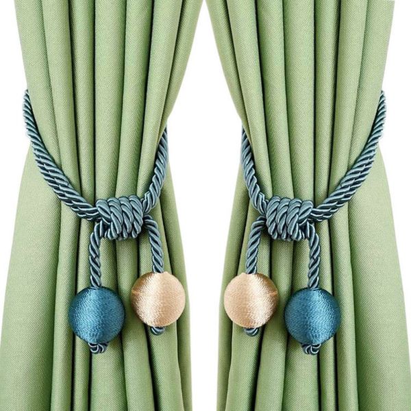 pretty 1pc double ball curtain tiebacks curtain buckles holdback hanging belts ropes curtai