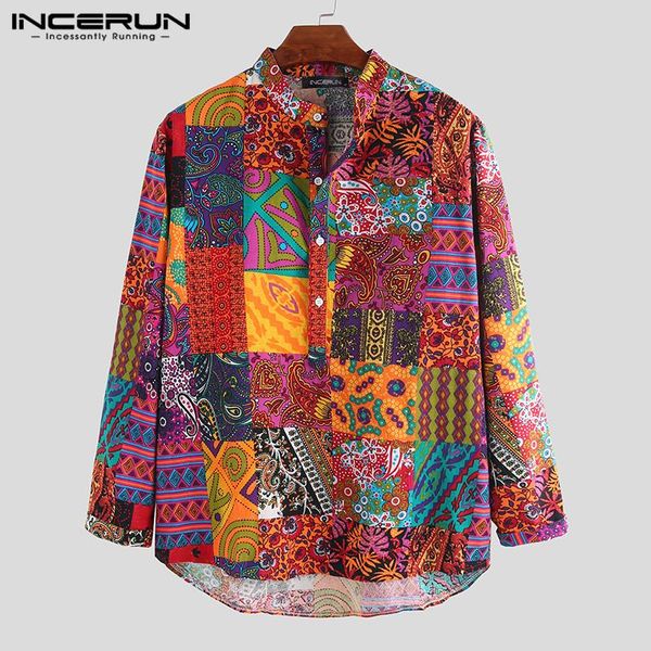 incerun 2019 casual shirt men printed ethnic style long sleeve cotton stand collar hawaiian beach shirts chic camisa streetwear, White;black
incerun 2019 casual shirt men printed ethnic style long sleeve cotton stand collar hawaiian beach shirts chic camisa streetwear, White;black